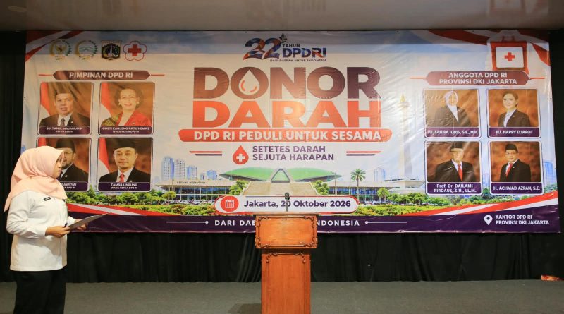 22 Tahun DPD RI, Bang Azran Dukung Aksi Donor Darah untuk Sesama